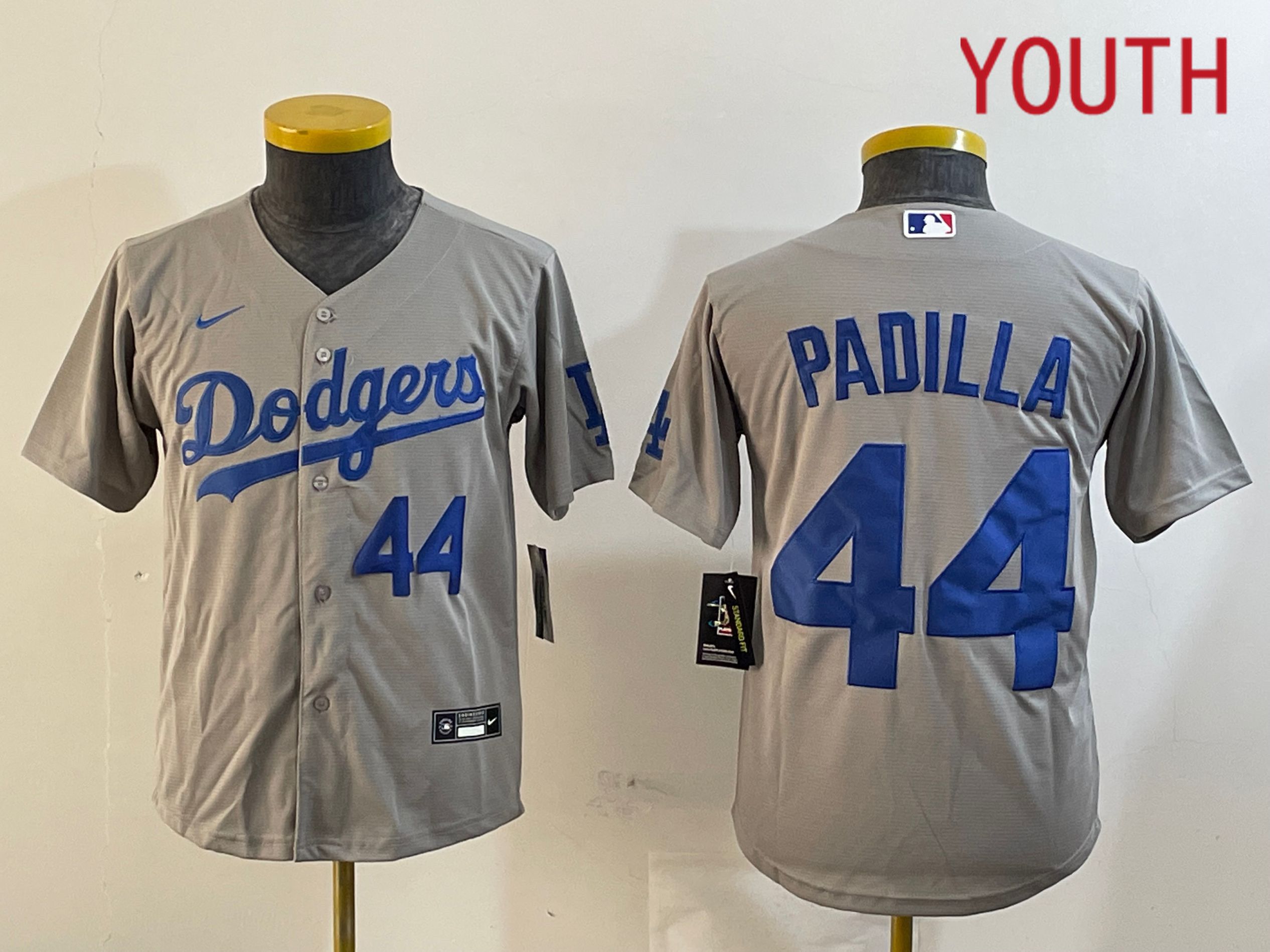 Youth Los Angeles Dodgers 44 Padilla Grey Game 2024 Nike MLB Jersey style 12161